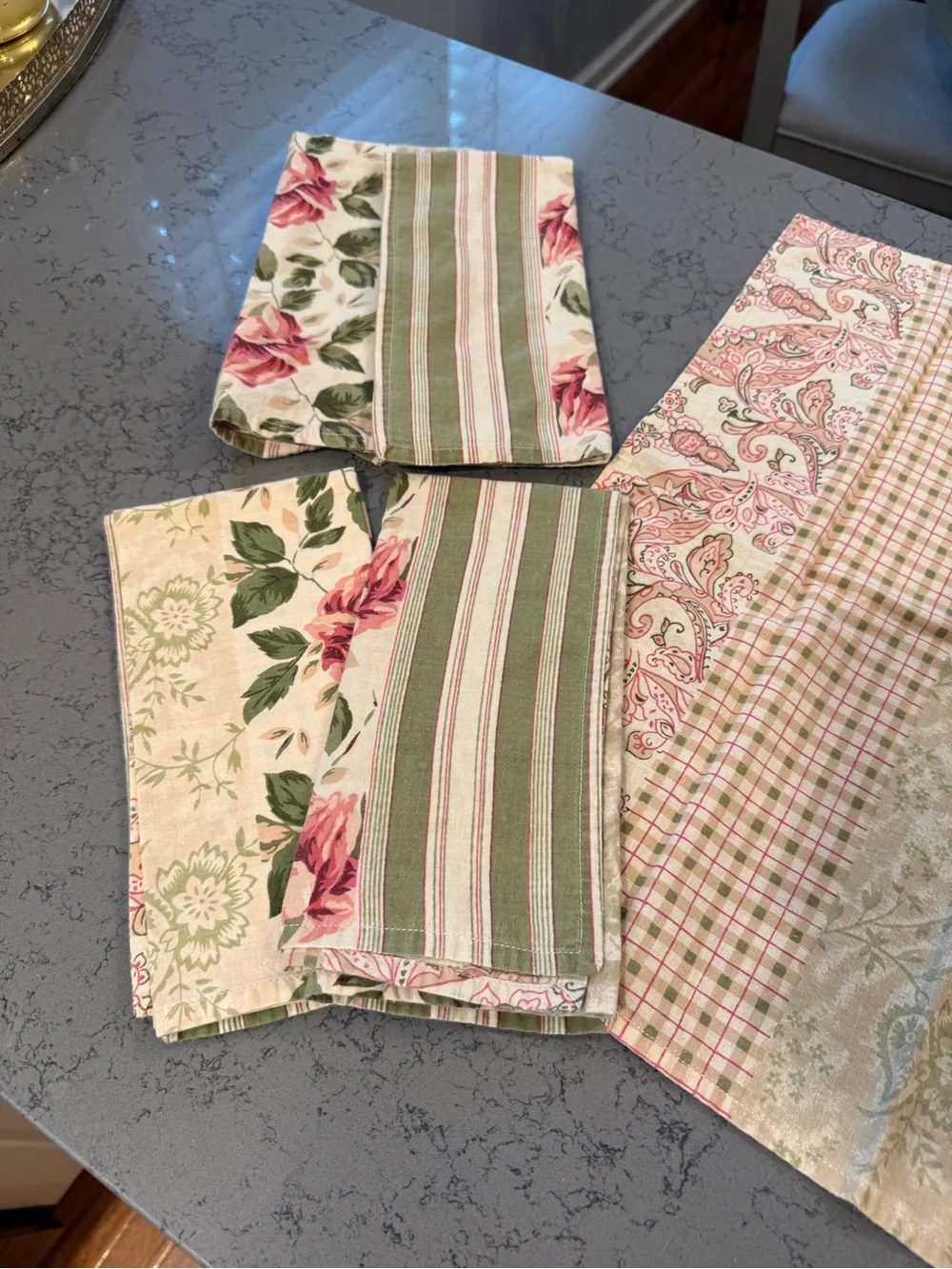 Vintage Simply Shabby Chic Quilted Placemats & Napkins Set Rachel Ashwell